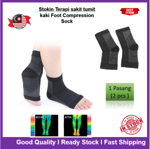LOCAL SELLER2pcs Stokin Terapi sakit tumit kaki Foot Compression Plantar Fasciitis Sure Active Socks Ankle Kebas Aura Bio Nano