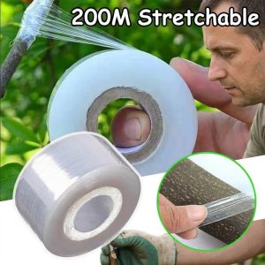 Grafting Tape Plant Tie Tape Grafting Film Matibay Flexible Self Sticking Transparent Rain Resistant Non Toxic For Nursery Seedlings Wire Bundling