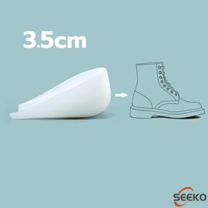 Seeko Height Increased Shoe Insoles Taller Insert Elasticity Heel Cup Invisible Pad Cushion