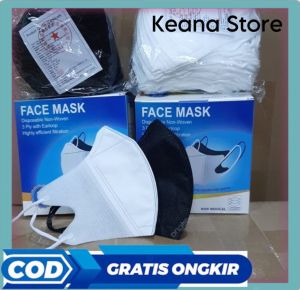 Masker Duckbill murah isi 50 pcs murah 1 box hitam putih COD BISA BAYAR DI TEMPAT