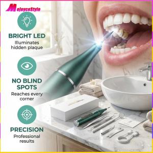 Ultrasonic Calculus Tartar Remover with LED Light Plaque Remover 5 Adjustable Modes for At-Home Personal Use Men Women and Kids