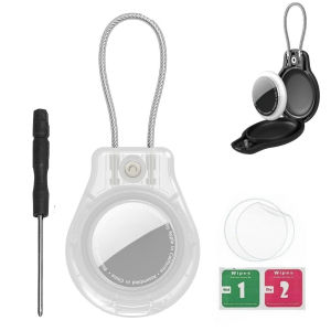 AirTag Secure Lock with Wire Cable 3-Digit Combination Luggage Locks Alloy Body Ultra Durable Anti-Lost Case for Luggage Bags Suitcase and Backpacks (BLACK)