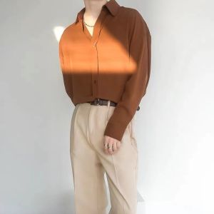 heroes  Korean blouses Mens new style 2024 Plain Casual Fashion Long Sleeve Polo Shirts for Men