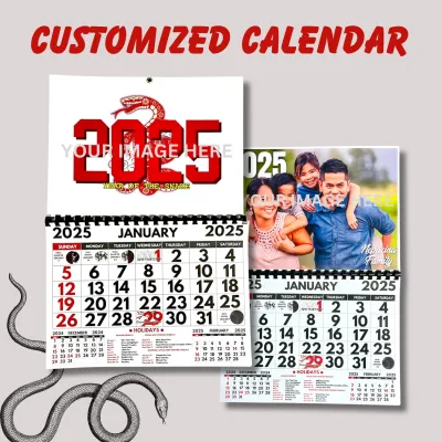 PERSONALIZED CALENDAR 2025 - WALL HANGING CUSTOMIZED A3 Sized Laminated