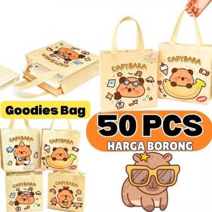 Cute Capybara Gift Bag Student Nonwovens Storage Bag Birthday Gift Tote Bag Tuition Bag