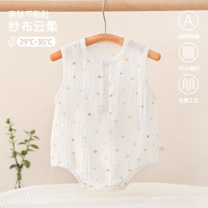 Baby clothes summer thin romper pure cotton a Gauze-like triangle romper princess style baby clothing