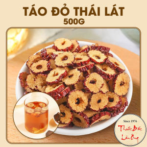 Táo đỏ thái lát 500g táo đỏ Hàn Quốc sấy giòn không vụn dùng pha trà ăn vặt nấu chè chưng yến