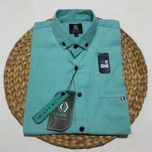 kemeja pria polos lengan pendek premium