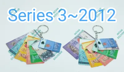 One set 7 pcs Malaysia Currency Keychain