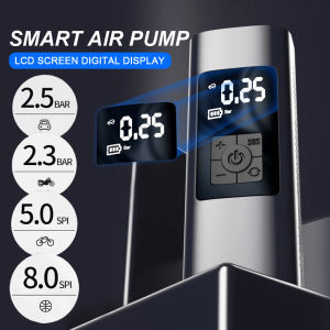 Car Air Pump Tyre Wireless Air Compressor 120 PSI 6000mAh Smart Automobile Digital Tire Pump Fast Electric Air Inflator pam tayar pam angin pam basikal