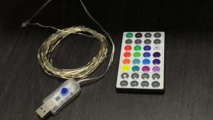 s best-selling colorful products 24/16 Color and brightness adjustable USB Remote-controlled colorful synchronized copper wire string lights RGB
