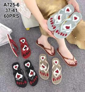 sendal jepit rematik santai cewek jely karet motif love A725-6 SANDAL REMATIK WANITA TERBARU