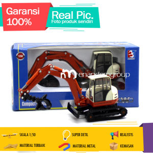 KDW Diecast Miniatur Mainan Mobil Alat Berat Beko Compact Excavator