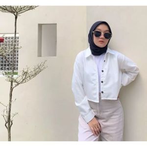 kemeja wanita crop top style korean Toyobo