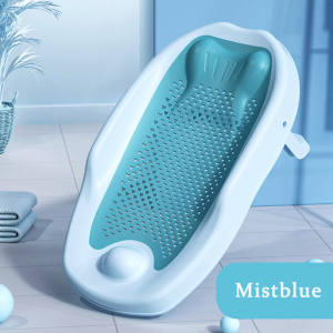 Beige Newborn Bath Safety Net Anti-Slip Bathtub Cradle Ergonomic Back Support Shower Rack for 0-12 Months Baby