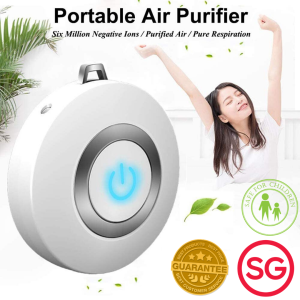 Air Purifier Portable Necklace Wearable Mini Travel Size USB Charging Air Freshener Ionizer Eliminates Smoke Smell Odors Dust Pollen UV Disinfection Negative Ion Purifier Sterilization Personal Air Purifier Necklace