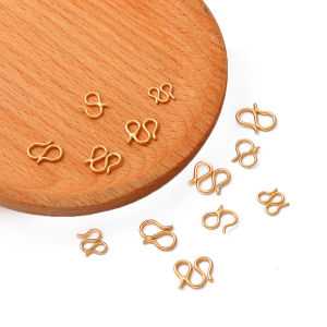 10Pcs Copper Necklace Clasps S Shape Hooks Connectors 18K Gold Plated M Shape Clasps For DIY Jewelry Making Findings Accessories