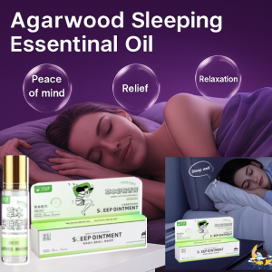 Aromatherapy Roll On Sleep Balm Lavender Ebony Anxiety Relief Perfume Balm Luxury Bedtime Ritual Essential Traditional Chinese Medicine Scent Therapy Sleep Aid Roller Agarwood Essential Oil Drug Free Formula