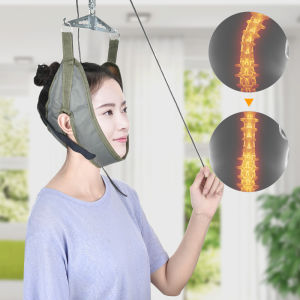 Agdoad Over Door Hanging Neck Traction Kit Adjustable Cervical Chiropractic Straps Neck Correction Stretcher Pain Relief Head Massager