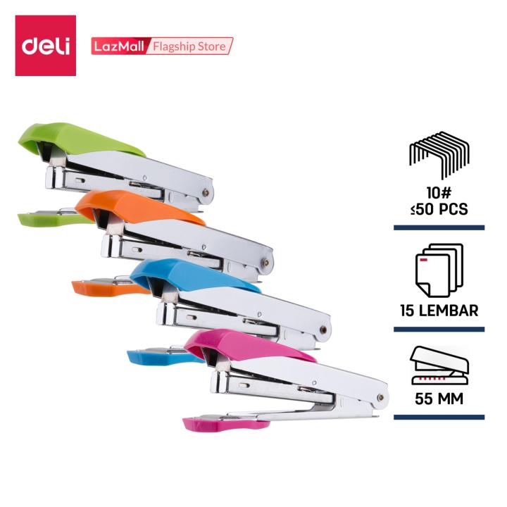 Deli Stapler 15 Sheets desain pegangan ergonomis hingga 20,000 kali ...