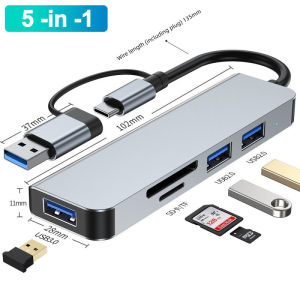 Kebidumei 8 in 1 USB HUB 3.0 USB C Docking Station 8 Ports USB C Hub Multiple Monitor Adapter PD SD TF Video Card Dock Splitter