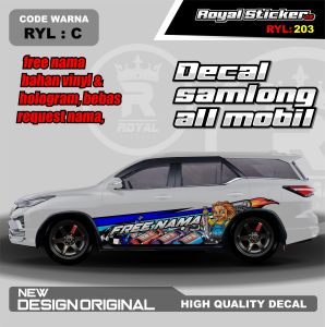 RYL 203-STIKER DECAL MOBIL PANTHER KIJANG TERIOS RUSH ERTIGA XENIA GRATIS COSTUM NAMA