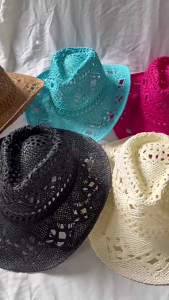 Handmade Panama Hat Elegant Wide Brimmed Decorated Sun Hat for Women Party British Beach Hat Lady Knitted Straw Hat