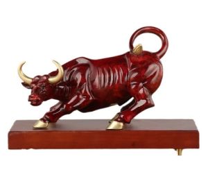 Tượng trâu chiến phố Wall bằng đồng decor cực đẹp màu đỏ DxRxC: 20x12x18cn nặng 1.3kg