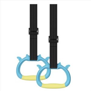BLACKON Non-Slip Children Gymnastic Rings Arm Strength Adjustable Straps Pull up Handle Rings Pull-ups Accessories Workout Strength Training Ring Fitness Equipment