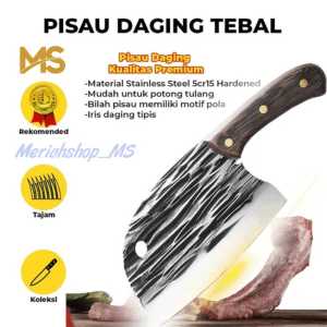 Pisau Daging Super Tajam 26cm Pencacah Tulang Daging Golok Stainless JAPANESE SUPER KNIFE Professional Chef Knife Japan Jepang