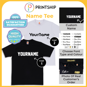 [Adult/Kid] Baju Custom Nama Sendiri Name Tee T-shirt (family couples friends classmates team company) Birthday Anniversary Valentines Gifts