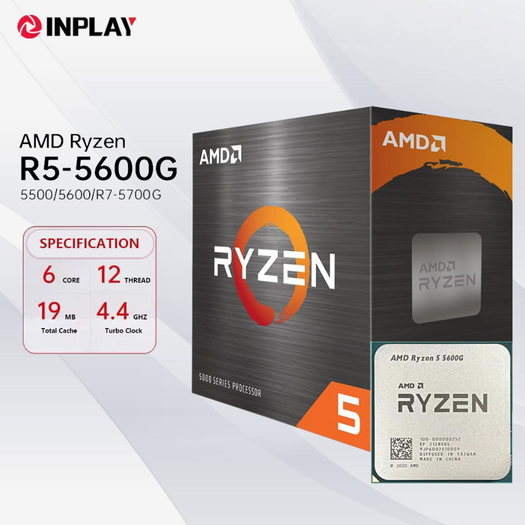 AMD Ryzen 5 5600G / R5-5600 / R5-3400G Desktop Processor AM4 Socket 6-Core 12-Thread