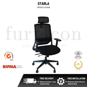 Kursi Kantor Furnicon Starla With Headrest Nylon Base / Kursi Kerja Kantor Work Office Chair