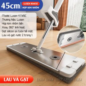 Cây lau nhà tự vắt Lusen KN45E chổi lau xoay 360 độ thông minh bàn lau lớn chất liệu hợp kim nhôm