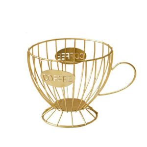 GONGL Metal Wire Coffee Capsule Holder Hollow Large Capacity Coffee Pod Storage Stand Universal Muti-Functional K Cup Organizer Home Use