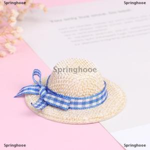 [COD] Springhooe Doll Hat Woven Straw Hat Flocking Straw Hat Bow Straw Hat ID 3CM OD 6CM Plastic Toys Playhouse Toys Childrens Doll House