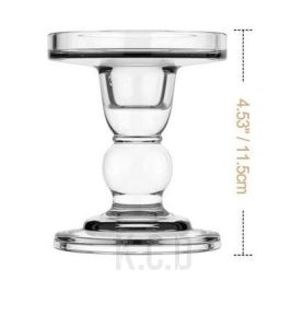 Clear Glass Candle HolderElegant Pillar Taper & Tealight Candlesticks  for Dinner Table Wedding
