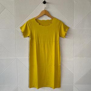 Dress Polos Kerah Neci Kriwil Lengan Pendek Wanita/Dress Spandek Rayon/Pakaian Wanita Basic Terbaru