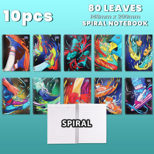 FCI PASTEL SPIRAL Notebook with New Assorted Design For Elementary and Highschool Use 80 leaves x 10pcs (Sold per Ream)