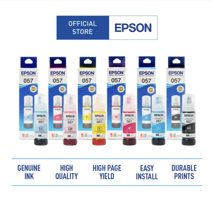 Original Epson 057 Ink Ecotank L8050 6 color inkjet printer L18050 Ink ...