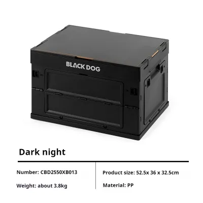 Blackdog 50L Folding Storage Box Portable Lightweight Multipurpose Large Capacity Sundries Box With Table Board 5 Door Polypropylene Outdoor Camping Hiking