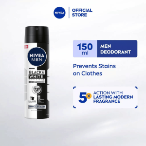 NIVEA Deodorant Male Black & White (M) Spray 150ml (new)
