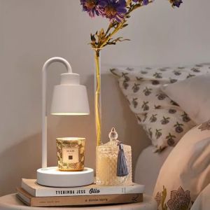 Candle Warmer Lamp Adjustable Light Control Small Size Melting Wax Lamp Aromatherapy Lamp Candle Fragrance Dimmable Scented Wax Melter Warming Lamps No Smoke Compatible with Various Candle Jars Bedside Bedroom Timer Light Suitable For Decor Gifts