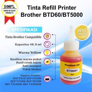 Tinta Brother BTD60 BT5000 Tinta Printer DCP T300 T500W T700W T800W T310 T510W T810W T710W