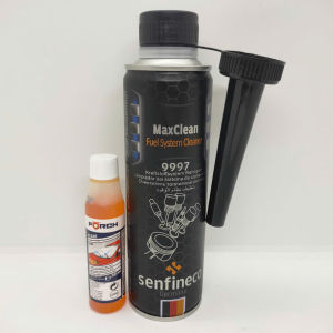 LÀM SẠCH HỆ THỐNG NHIÊN LIỆU MAXCLEAN - SENFINECO 9997 300ml VÀ CHAI NƯỚC GẠT KÍNH FORCH R535 32ml (MaxClean Fuel System Sleaner 9997 300ml and Windshield Cleaning 32ml)