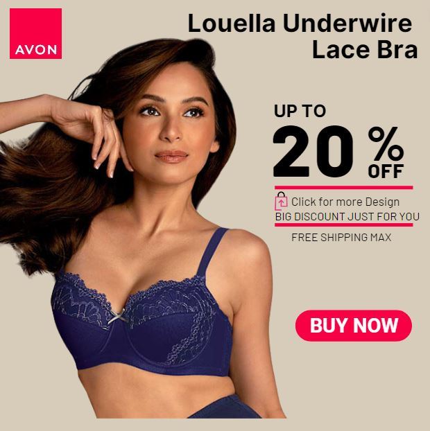 Avon Official Store Louella Underwire Full Cup Bra for Women adjustable,  soft, Cool Breathable, Push up Female Lingerie.
