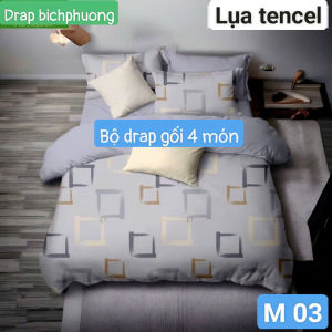 [HCM]Bộ drap gối Tencel vải nhập Hàn Quốc đỉnh cao mát  mềm mại { drap và 3 áo gối}