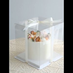 Transparent Birthday Cake Box Square Clear Cake Box Acetate Cake Boxes 4 6 8 10 12 Inch
