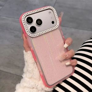Laser Aurora Glitter Clear Phone Case For iPhone 17 16 15 14 13 Pro Max Diamond Camera Shockproof Sparkling Transparent Cover