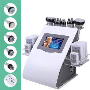 2021 new arrival 6 in 1 80k ultrasonic cavitation machine vacuum radio frequency laser 8 pads lipo laser slimming machine